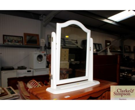 A white painted swing frame mirror 