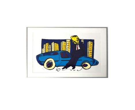 "Porsche" Lithograph no 89/150 by Herman Brood. Herman Brood (5 November 1946 – 11 July 2001) was a Dutch musician, painter, 