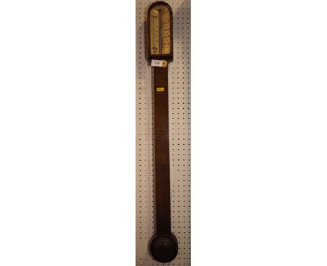 19th Century Green & Gilt, Carved Thermometer Over Barometer, Circa 1850