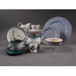 An Aynsley "Pembroke" pattern part teaset, a Denby "Greenwheat" pattern part teaset, a