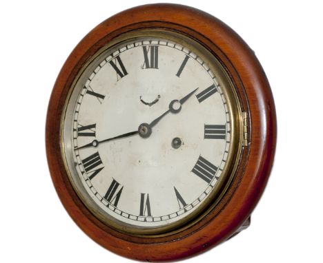 Great Eastern Railway 8inch mahogany cased railway clock with original Seth Thomas USA going barrel movement and original han