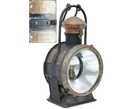 French locomotive headlamp from the former SNCF steam depot at Bordeaux St. Louis, the principal station that linked Bordeaux
