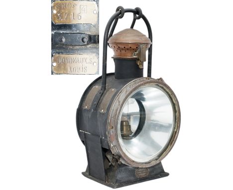 French locomotive headlamp from the former SNCF steam depot at Bordeaux St. Louis, the principal station that linked Bordeaux