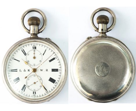 London and North Western Railway chronometer. In a hall-marked .925 silver case with London marks for 1907, inner cover engra