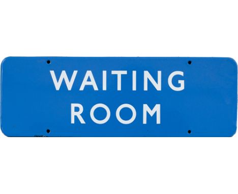 BR(SC) FF enamel doorplate WAITING ROOM measuring 18in x 6in. In virtually mint condition.