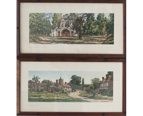 A pair of carriage prints; WESTMILL HERTFORDSHIRE by Claude Muncaster and TEMPLE BAR CHESHUNT by Claude Muncaster. Both from 