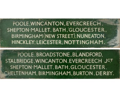 Somerset & Dorset Joint Railway Wooden Finger Board with POOLE, WINCANTON, EVERCREECH, SHEPTON-MALLET, BATH, GLOUCESTER, BIRM
