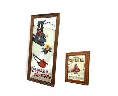 Simonds advertising mirror, together with a reproduction 'Colemans mustard' advertising mirror 