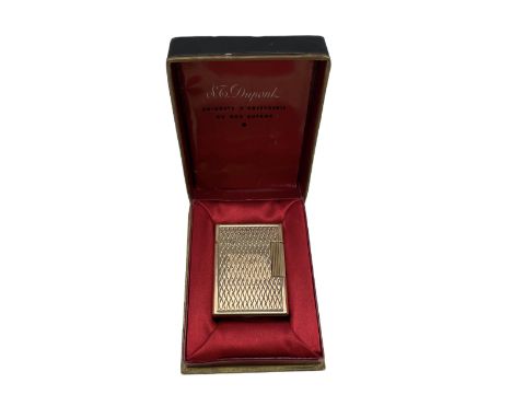Dupont lighter in gilt metal case and original box