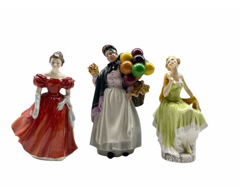 Two Royal Doulton figures: Winsome and Biddy Pennyfarthing and a Pretty Ladies Renaissance figure 'Laura' (3)