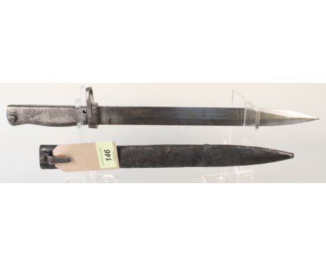 A German WWI era Ersatz bayonet with scabbard