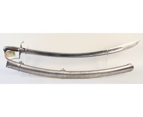 A British 1796 patt Light Cavalry Troopers sabre with scabbard (German marked blade)