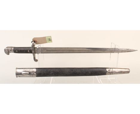 A British model 1887 MkIII bayonet with leather scabbard