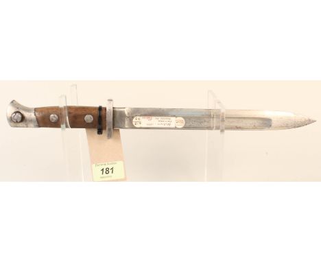 A Belgium model 1889 (modified) bayonet (no scabbard)