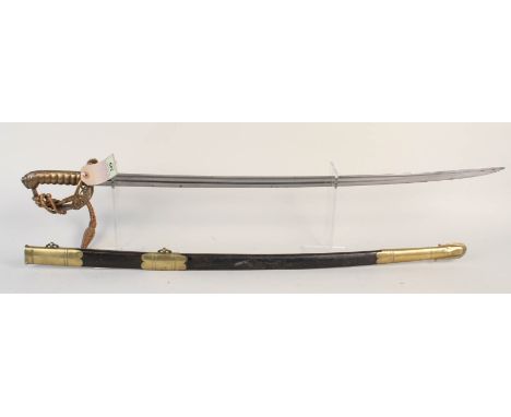 An early Victorian Sergeants patt sword by J &amp; R Mole with brass mounted scabbard