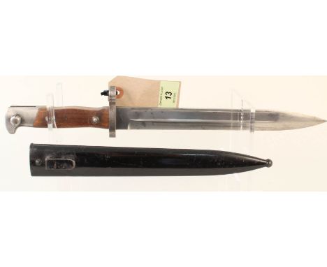 An Austrian M1895 knife bayonet with scabbard for the Mannlicher rifle