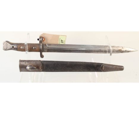 A British model 1888 MkIII bayonet with MkI scabbard (upgraded MkII)