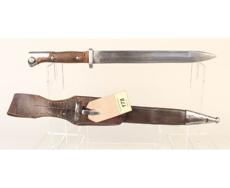 A German model 1884/98 bayonet with scabbard and leather frog