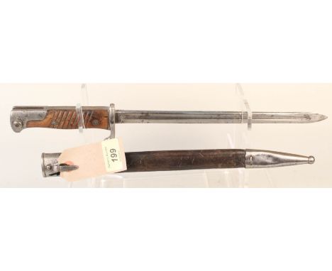 A German model 1898 bayonet (shortened) with leather scabbard