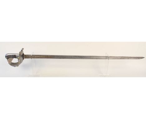 A British 1820 patt 1st Life Guards Troopers sword hilt marked C.41, the double fullered engraved blade dated 1860, either a 