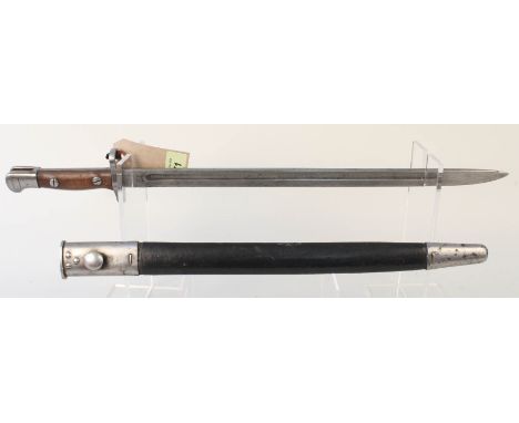 A British model 1907 bayonet (quillon removed) with scabbard