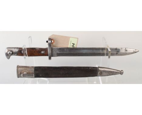 A German model 1871/84 knife bayonet with scabbard (both unit marked)