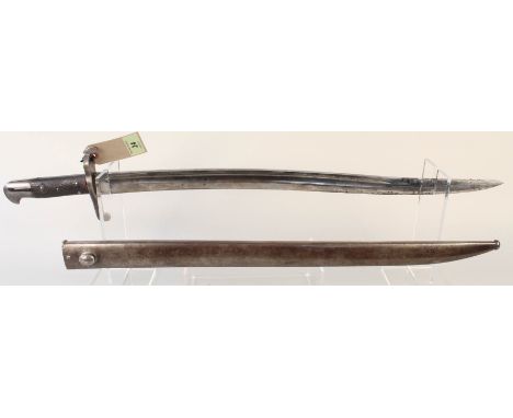 A British model 1853 (2nd type) Enfield Artillery sword bayonet with steel scabbard