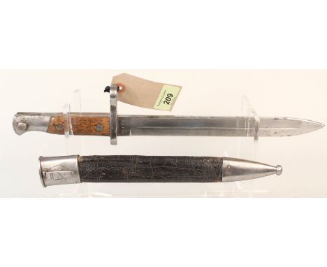 A Spanish model 1893 knife bayonet with scabbard