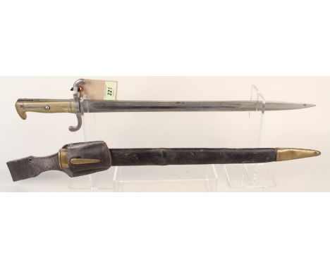 A German model 1871 bayonet with brass mounted leather scabbard and frog