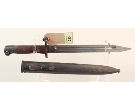 A Japanese export Mauser sawback bayonet with scabbard