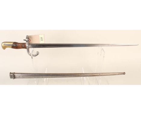 A French model 1874 Epee bayonet Paris maker 1880, with scabbard