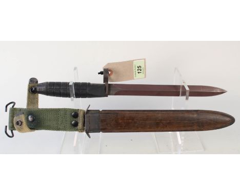 A Swedish model 1965 AK4 knife bayonet with scabbard
