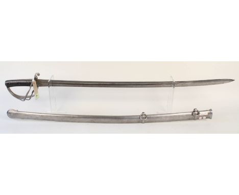 A British 1853 patt Cavalry Troopers sword with scabbard, hilt marked D.Y.C. 21D and scabbard marked D.Y.C. W.46, also maker 