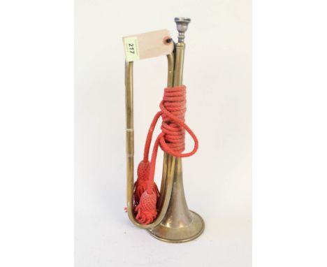 A brass bugle by A.F.Matthews (DRS) Ltd makers London 1944