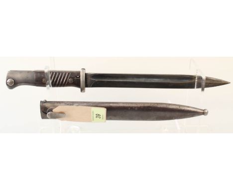 A Third Reich era 1884/98 model bayonet by E.Pack with matching numbered and maker marked (E.Pack) scabbard