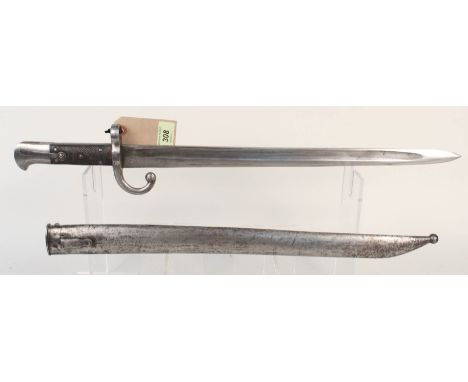 A Turkish model 1874 (shortened Peabody) bayonet with scabbard