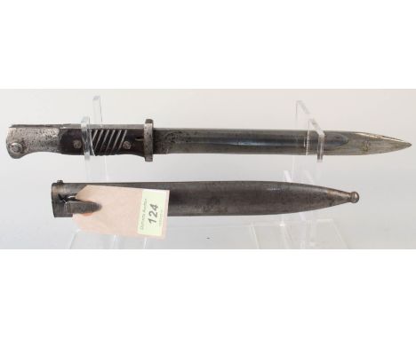A German Third Reich era K98 knife bayonet with scabbard