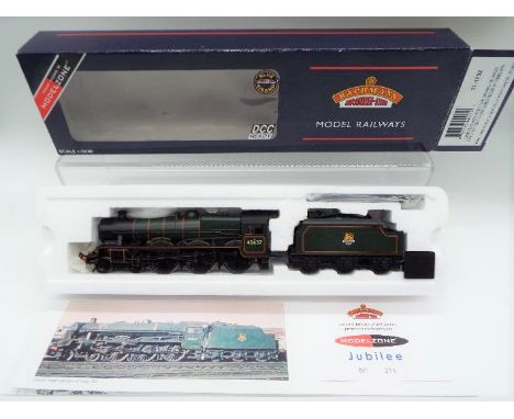 Bachmann - an OO gauge DCC Ready model Jubilee class 4-6-0 locomotive and tender, 'Windward Islands', running no 45637, BR gr