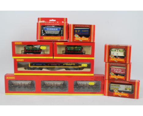 Hornby - Nine boxed items of Hornby OO gauge freight rolling stock. Lot includes Hornby R6143 Carflat Car Transporter; R6222 