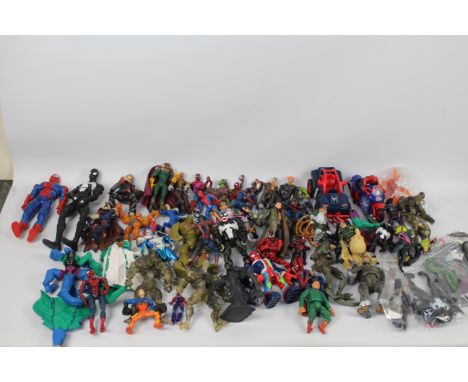 Marvel - Spiderman - Venom. In excess of 20 loose Marvel figures in varying scales to include: Spiderman (2 with moving finge