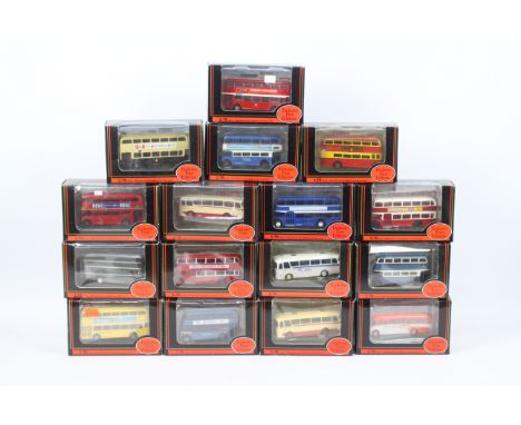 EFE - 16 x boxed 1:76 die-cast model buses and coaches - Lot includes a #12103 'Hebble' Cavalier Coach, a #16508 'Leyland Atl