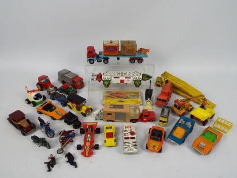 Die Cast - Approximately 23 vehicles by Matchbox, Corgi, Dinky and Lesley. Includes a Meccano Dinky Eagle Transporter, Corgi 