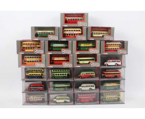 Corgi - Original Omnibus - 24 x boxed bus models in 1:76 scale including limited edition Manchester Corporation Leyland PD2 #