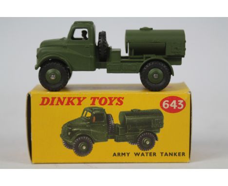 Dinky - Military - A boxed Army Water Tanker # 643. The model appears in Mint condition in a Near Mint box. (This does not co