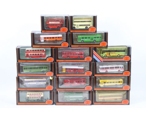 EFE -16 x boxed 1:76 die-cast model buses and coaches - Lot includes a #14002 'Bristol Lodekka' Eastern National bus, a #1400