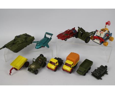 Dinky Toys - Corgi Toys - Approx 13 loose die cast models to include: Dinky Toys Thunderbird 2 and 4 inside, legs are missing