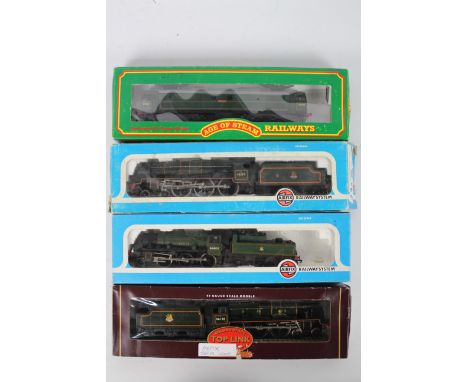 Airfix - Four boxed Airfix OO gauge steam and electric locomotives. Lot consists of Airfix #54121 Class 7P Royal Scot 4-6-0 O
