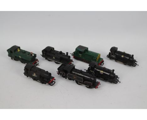 Hornby Tri-ang - Lima - 7 x unboxed OO gauge locos including 0-4-0 saddle tank 56025, 0-6-0 prairie tank 8751, 0-4-4 tank eng