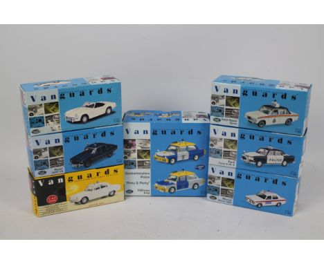 Corgi Vanguards - 8 x limited edition Police cars in 1:43 scale including Hillman Imp 2 x car Dumbartonshire Police set # PP1