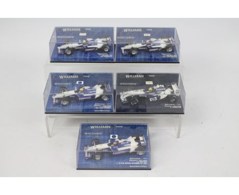 Minichamps - 5 x boxed Williams F1 cars in 1:43 scale including limited edition BMW FW23 J.P. Montoya 2001 Monza winner, limi